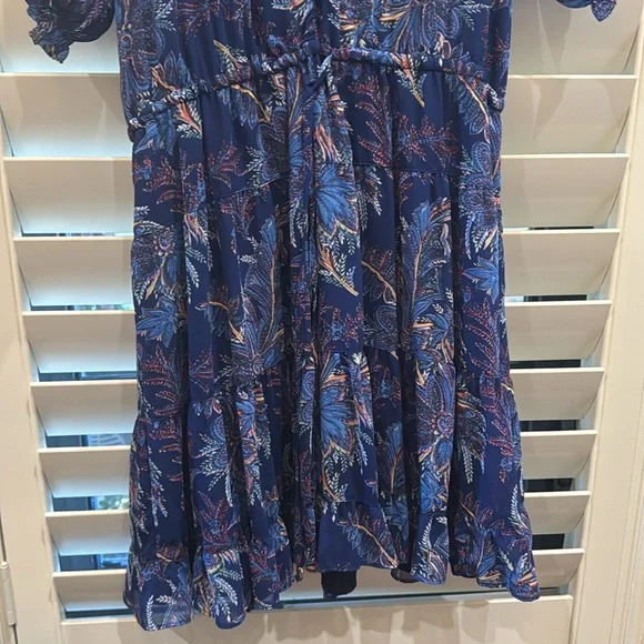 Ralph Lauren Sz 12 Blue Floral Dress - Picture 3 of 7